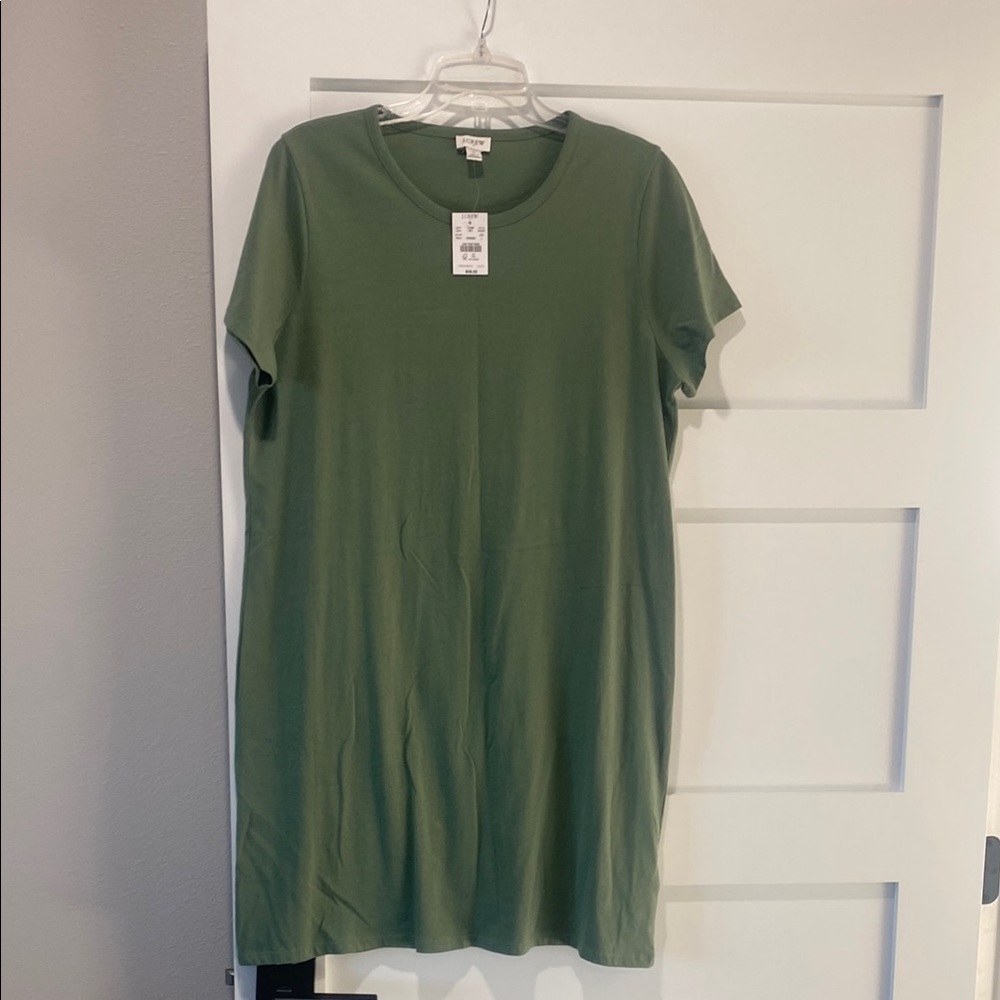 J. Crew Green Casual Short Sleeve Dress